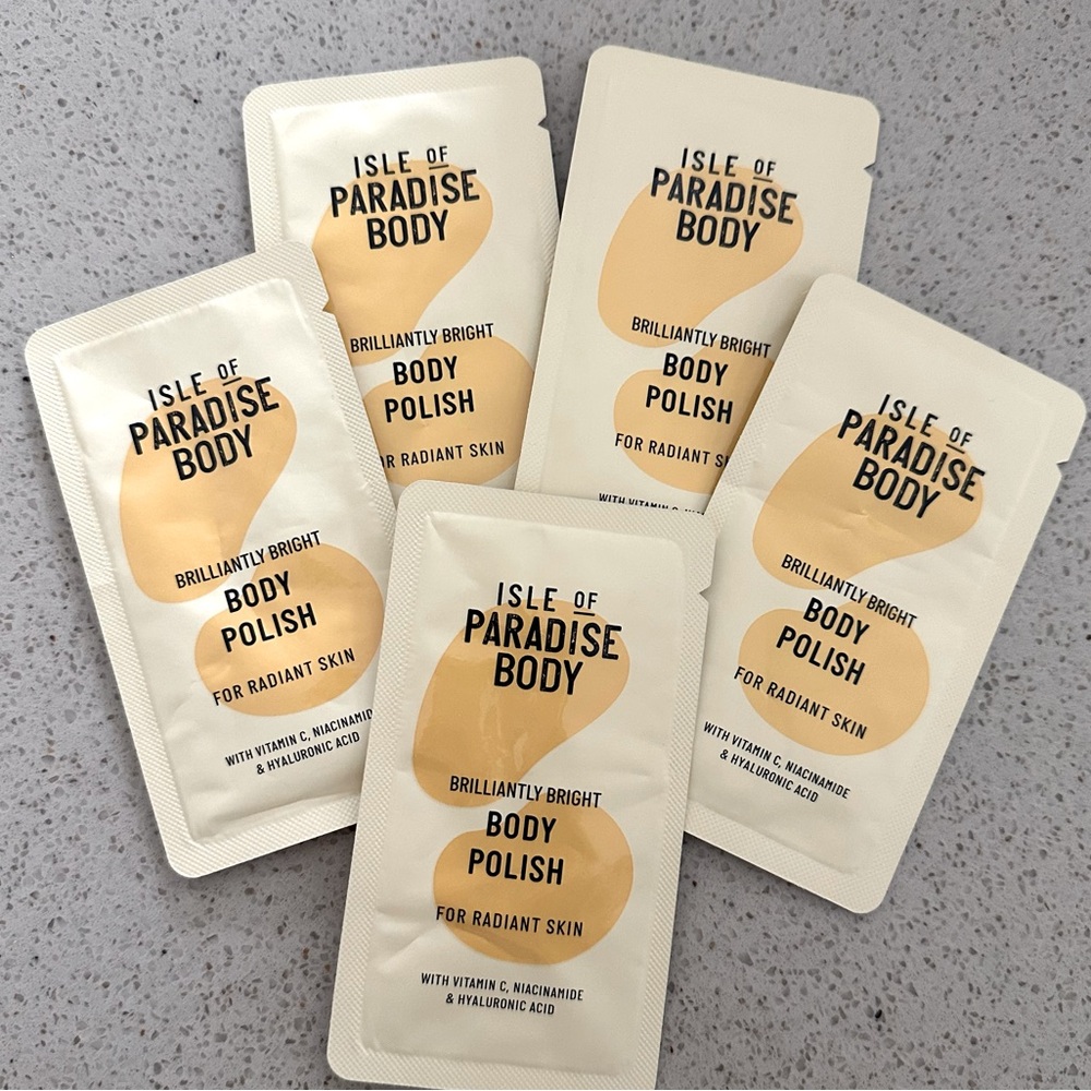 5/25✨ body polish brilliantly bright isle of paradise 5 samples